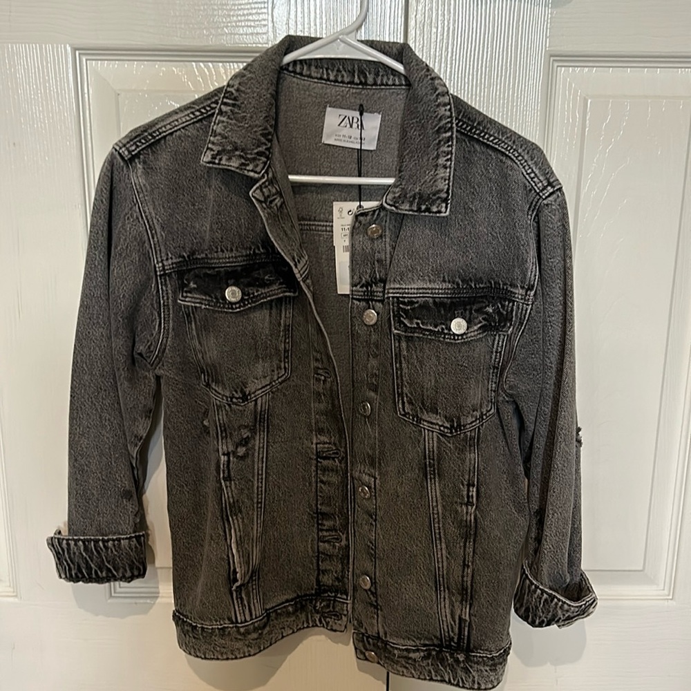 Zara boys dark grey denim jacket, size 11-11